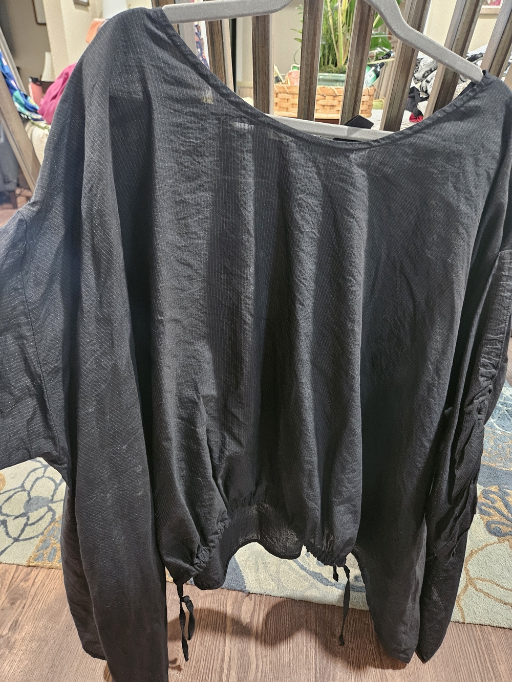 Igor Dobranic Black Drawstring Hem Long Sleeve Tunic